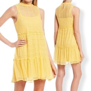 Coco + Jaimeson🔸️Sleeveless Lace Tiered Swing Dress, Color: Dusty Gold, Size L